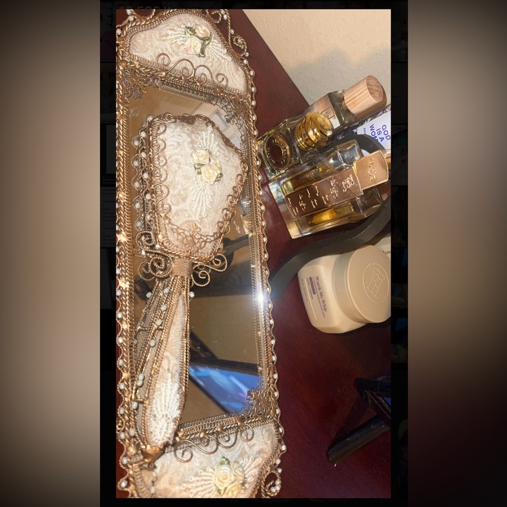 ❌SOLD ✨Vintage Hollywood Regency Antique French Princess Elegant Gold Mirror set